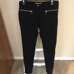 Michael Kors Black Skinny Slacks w/ Silver Zippers